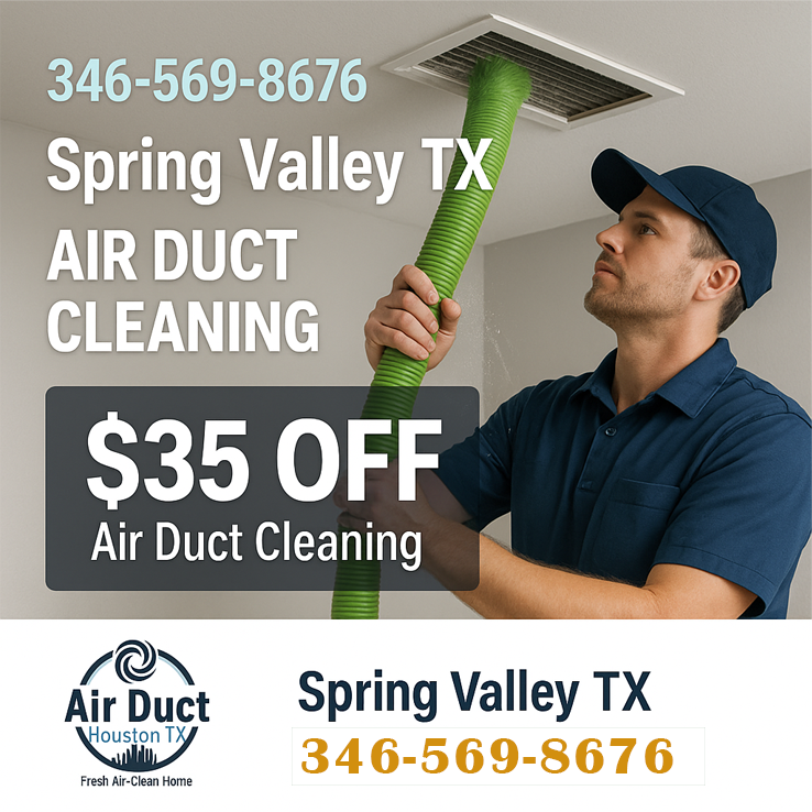   $35 off Off air duct cleaning coupon from Spring Valley Air Ducts Cleaning TX   for professional home vent service